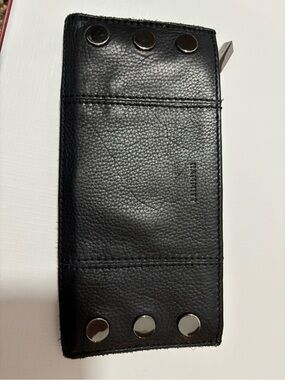 Hammitt north 110 wallet black leather gunmetal hardware wallet